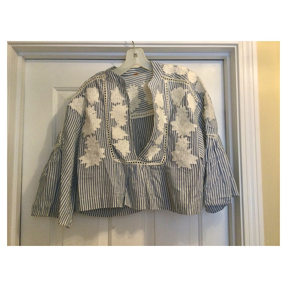 Free People Embroidered Top